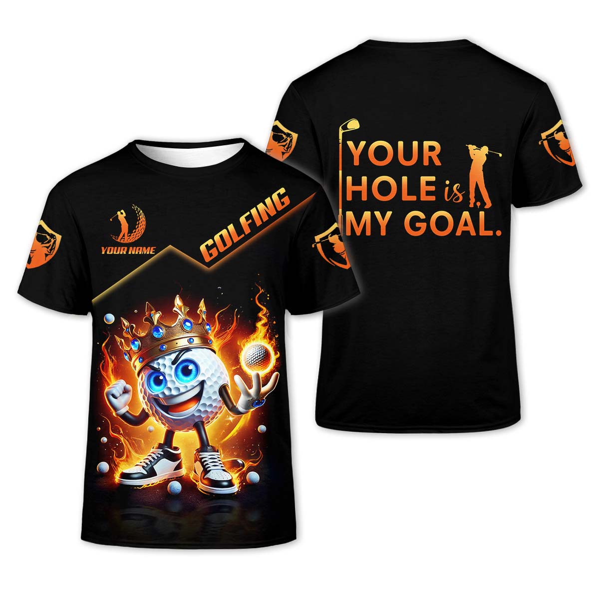 Your Hole Is My Goal, Custom Men's Golf Polo Shirt, Golfing Apparel, Golf Gift For Men
