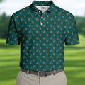 Smoke Whiskey Green Golf Shirt, Golf Whiskey Polo Shirts For Men, Golf Shirts For Men