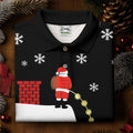Santa Peeing Funny Christmas Golf Tops For Men, Christmas Golf Shirt, Men's Funny Golf Shirts