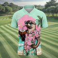 Funny Otter Tropical Summer Hawaiian Golf Shirt, Polo Shirts For Men, Golfing Apparel