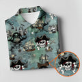 Pirate Captain Skulls, Kraken Tentacle Design Design Hawaiian Golf Polo, Golf Tops For Men, Golfing Apparel