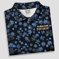 It's Okay To Be Different Autism Awareness Black And Blue Puzzle Pattern Golf Tops For Men, Polo Shirts For Men