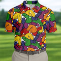 Adult Humor Pride Colors Retro Golf Shirt, LGBTQ Month Men's Funny Golf Shirts