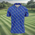 Memphis Pattern Hawaiian Golf Shirt, Retro Summer Men's Golf Shirt, Polo Shirts For Men