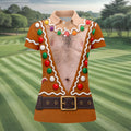 Funny Gingerbread Costume Christmas Golf Shirt, Ladies Golf Top, Women’s Golf Apparel