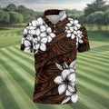 Polynesian Tribal Pattern Hawaiian Golf Shirt, Men's Golf Shirt, Polo Shirts For Men