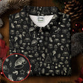 Festive Christmas Golden Pattern Women Golf Top, Christmas Golf Shirt, Ladies Golf Tops