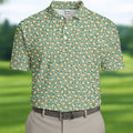 Sandwich Golf Course Seamless Pattern Performance Golf Shirt, Golf Tops For Men, Golf Shirts For Men