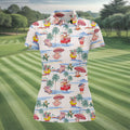 Cute Pig Beach Adventure Hawaiian Golf Polo, Golf Tops For Women, Golfing Apparel