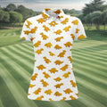Cute Dinosaur Cookie Pattern Women's Golf Tops, Ladies Golf Shirts, Printed Golf Shirt