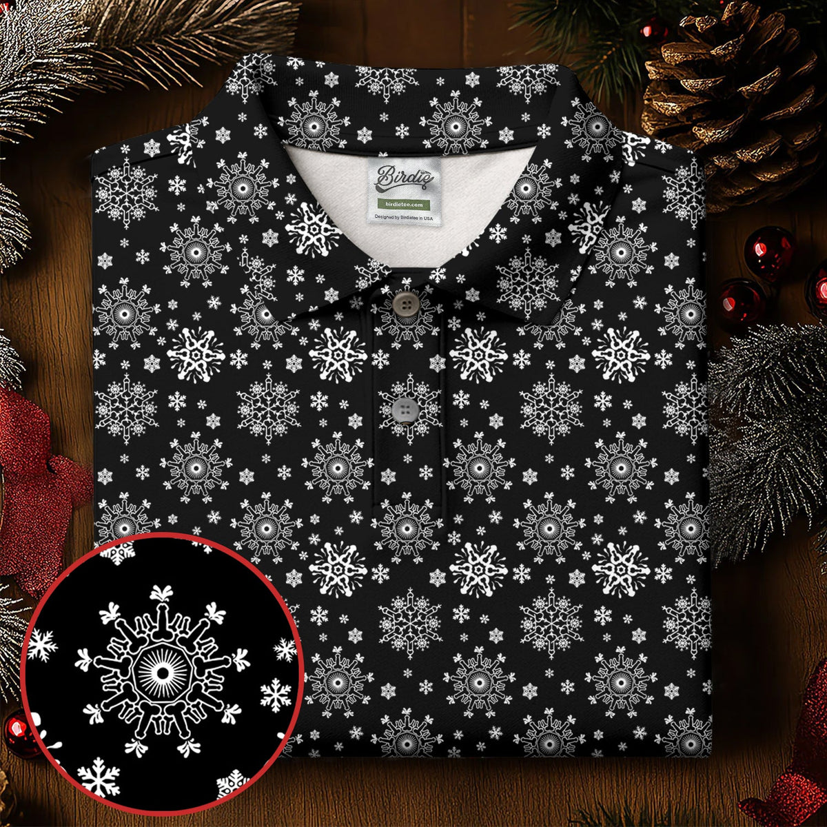 Dirty Funny Adult Humor Snowflakes Black Golf Shirt, Fun Men's Golf Polos, Christmas Golf Shirt, Polo Shirts For Men