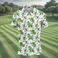 Green Cocktail Splash Pattern Golf Shirt, Mens Golf Shirts, Hawaiian Golf Shirt, Golf Polo Shirts For Men