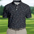 Minimalist Neon Lightsaber Pattern Golf Shirt, Mens Polo Shirts, Golf Shirts For Men