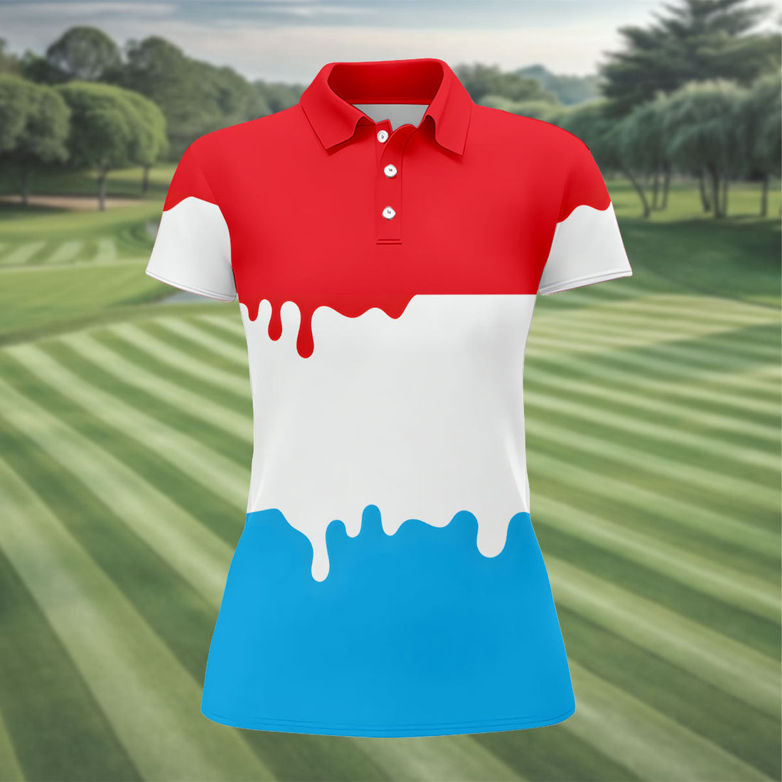 Funny Ice Cream Hawaiian Golf Shirt, Summer Vibe Women's Golf Tops, Ladies Golf Shirts