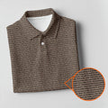 Cream Text Pattern Golf Polo Shirt, Golf Shirts For Men, Printed Golf Shirts