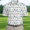 White Desert Golf Pattern Golf Polo Shirt, Golf Polo Shirts For Men, Hawaiian Golf Shirt