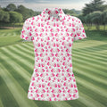 Pink Ribbon Breast Art Breast Cancer Polo Shirt, Women’s Golf Polo, Printed Golf Shirt