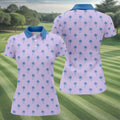 Palm Tree Pattern Hawaiian Polo Golf Shirts, Tropical Golf Shirts For Women, Matching Golf Shirts
