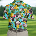 Funny Opossums Among Pineapples Hawaiian Golf Polo, Golf Tops For Men, Golfing Apparel