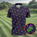 Funny Crocodile Mardi Gras Golf Shirts, Purple Golf Shirt, Golf Gift For Men, Golf Shirts For Men