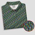 Autism Awareness Colorful Letters Seamless Pattern Golf Tops For Men, Polo Shirts For Men