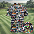 Cool Raccoons in Rainbow Sunglasses Hawaiian Golf Polo, Golf Tops For Men, Golfing Apparel