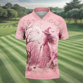 Breast Cancer Awareness Pink Witch Moon Mens Golf Polo, Polo Shirts For Men