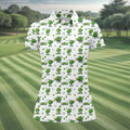 Three Leaf Clover Golf And Beer St Patrick's Day White Golf Shirt, Women's Golf Shirts, Ladies Golf Polos