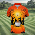 Witch Cauldron Halloween Golf Polo Shirt, Halloween Shirts For Men, Mens Golf Polo