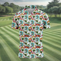 Tropical Trip Big Wave Riders Hawaiian Golf Shirt, Polo Shirts For Men, Golfing Apparel