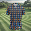 Funny Scissors Pattern Golf Polo Shirt, Golf Polo Shirts For Men, Mens Golf Apparel