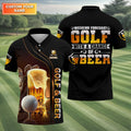 Weekend Forecast Golf With A Change Of Beer Custom Golf Polo Shirt, Mens Golf Gift, Golf Lover Gift