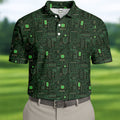 Computer Circuit Board Hawaiian Golf Shirt, Coder Gift Men's Golf Shirt, Polo Shirts For Men