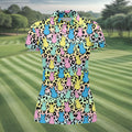 Pastel Easter Bunny Leopard Print Polo Shirt, Women’s Golf Apparel, Hawaiian Golf Shirt, Printed Golf Shirt