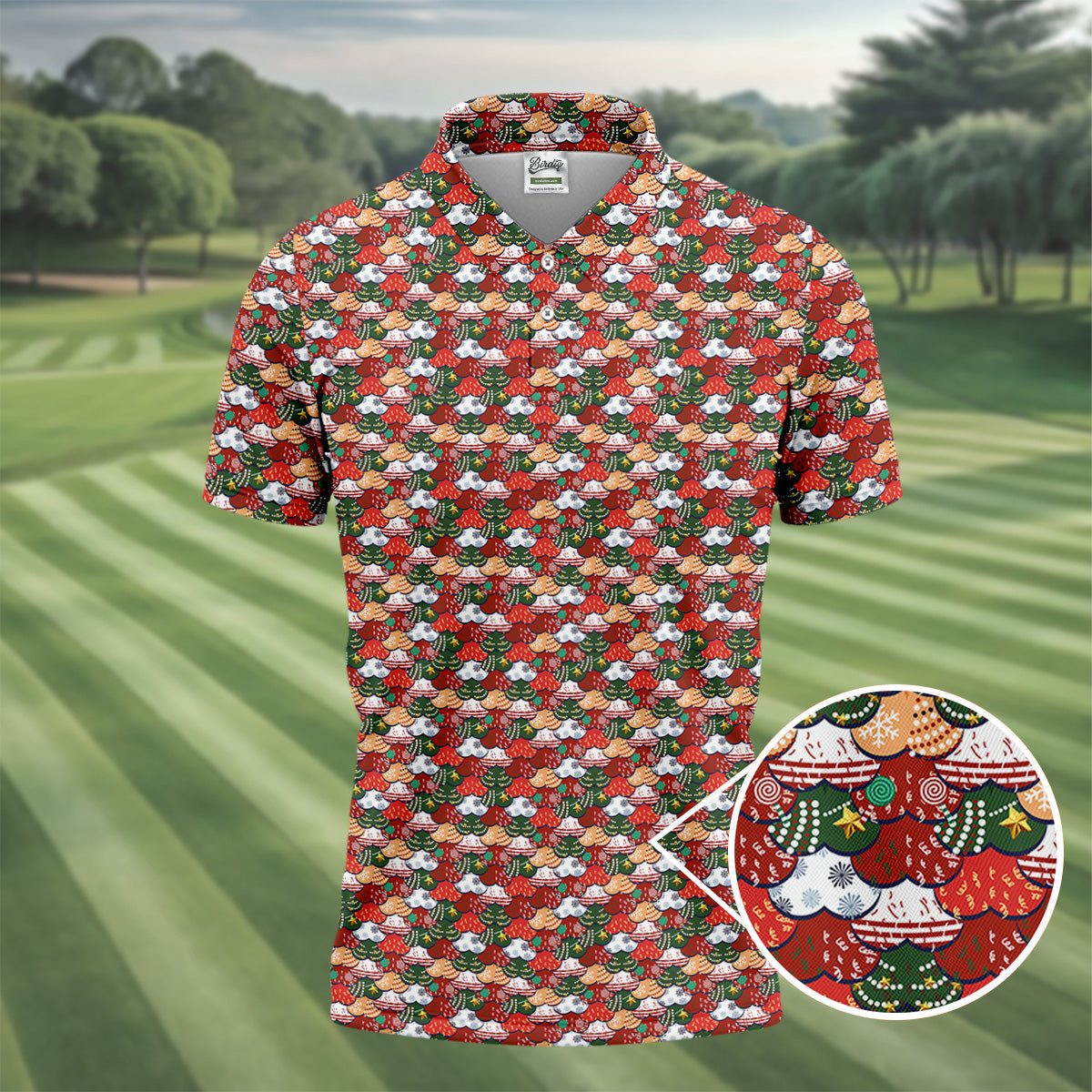 Fun Christmas Colorful Shirts For Men, Naughty Christmas Golf Shirt, Polo Shirts For Men, Golfing Apparel
