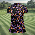 Funny Dirty Black And Purple Halloween Golf Shirt, Funny Golf Shirts Women, Ladies Golf Shirts