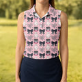 Coquette Pumpkin Boo Pink And Black Cute Golf Outfit, Fun Women's Golf Shirts, Ladies Golf Polos