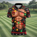 Christmas Ripped Muscle Polo Shirt, Christmas Golf Shirt For Men, Mens Golf Apparel