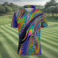 Rainbow Neon LGBT Support Zebra Pattern Golf Tops For Men, Pride Month Golf Shirts For Men