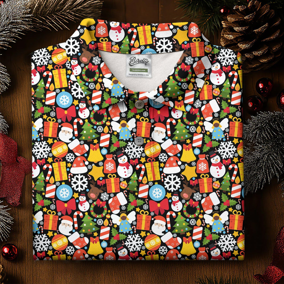 Festive Christmas Women Golf Top, Christmas Golf Shirt, Ladies Golf Shirts, Golf Gifts For Women