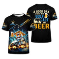 A Good Day Starts With Golf Cart & Beer Custom Golf Polo Shirt, Funny Golf Shirt, Golf Gift For Men
