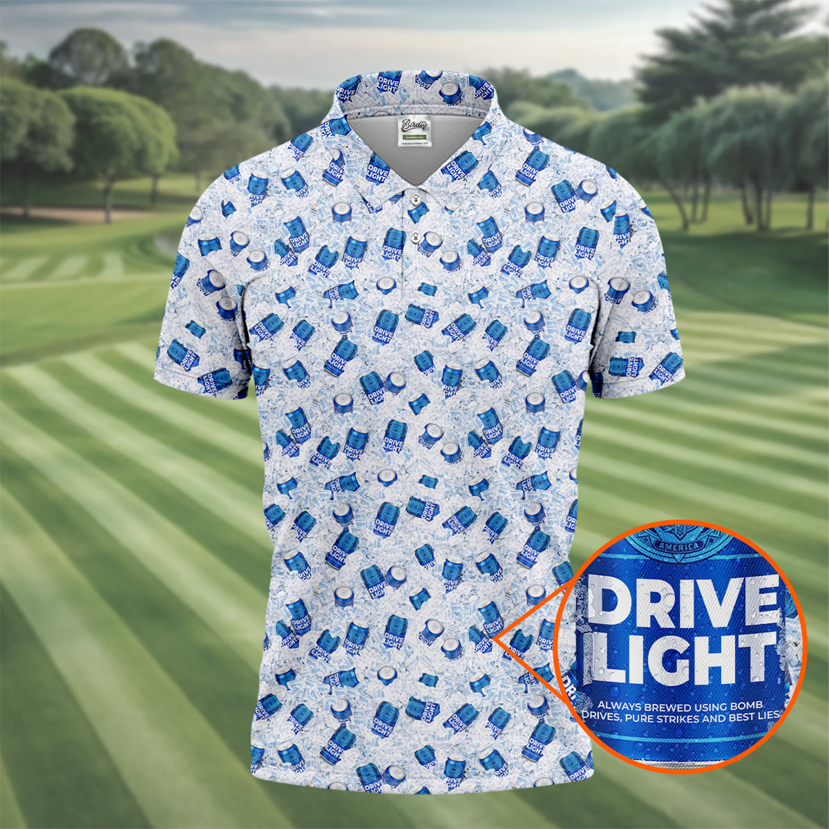 Drive Light Beer Ice Golf And Beer Fun Golf Shirt, Golf Tops For Men, Golf Shirts For Men