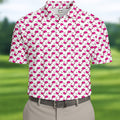 The Pink Taco Seamless Pattern White Golf Shirt, Golf Tops For Men, Tacos Lover Golf Gift For Men