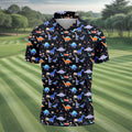Colorful Dinosaur Hawaiian Golf Shirt, Cute Golf Outfit, Men's Golf Shirt, Polo Shirts For Men