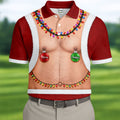 Funny Santa Christmas Balls Golf Polo Shirt, Mens Golf Polo, Golf Apparel For Men
