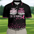 Save The Pumpkins Skeleton Breast Cancer Polo Shirt, Mens Golf Polo, Printed Golf Shirts