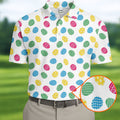 Colorful Easter Eggs White Golf Shirt, Cute Golf Outfit, Polo Shirts For Men, Golf Shirts For Men
