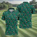 Peacock Feather Pattern Hawaiian Golf Shirt, Hawaiian Golf Shirt, Mens Golf Shirts, Golf Apparel For Men