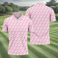 Hope Love Faith Pink Ribbon Breast Cancer Golf Shirt, Men's Golf Shirt, Mens Golf Apparel
