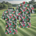 Tropical Disc Golf Basket Floral Polo Shirt, Hawaiian Golf Shirt, Golf Polo Shirts For Men
